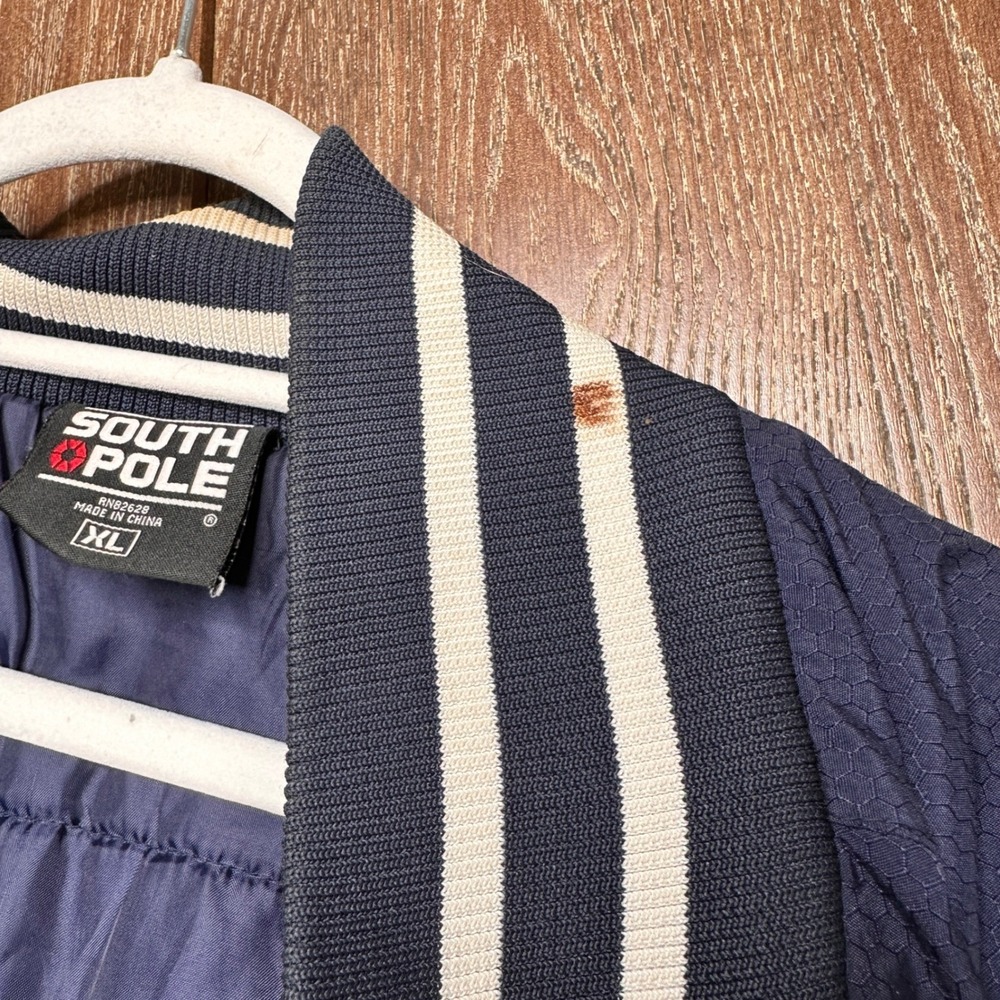 VTG RARE Southpole Varsity Bomber Jacket Quilt Streetwear Y2K Men XL Navy Patch - Picture 7 of 9
